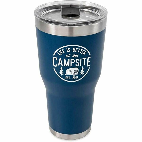 Camco 30 oz Life Is Better At The Campsite Tumbler, Navy CMC53324